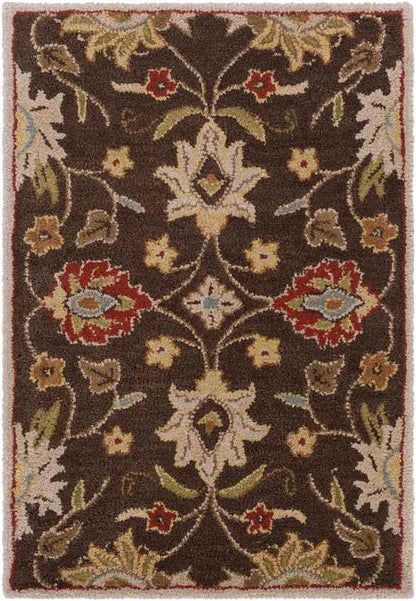 Eckville Traditional Dark Brown Area Rug