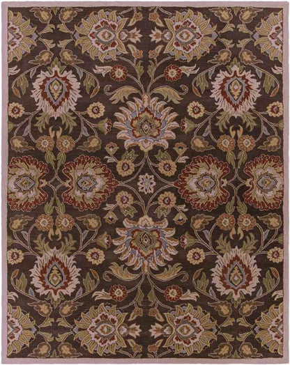 Eckville Traditional Dark Brown Area Rug