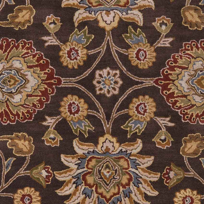 Eckville Traditional Dark Brown Area Rug