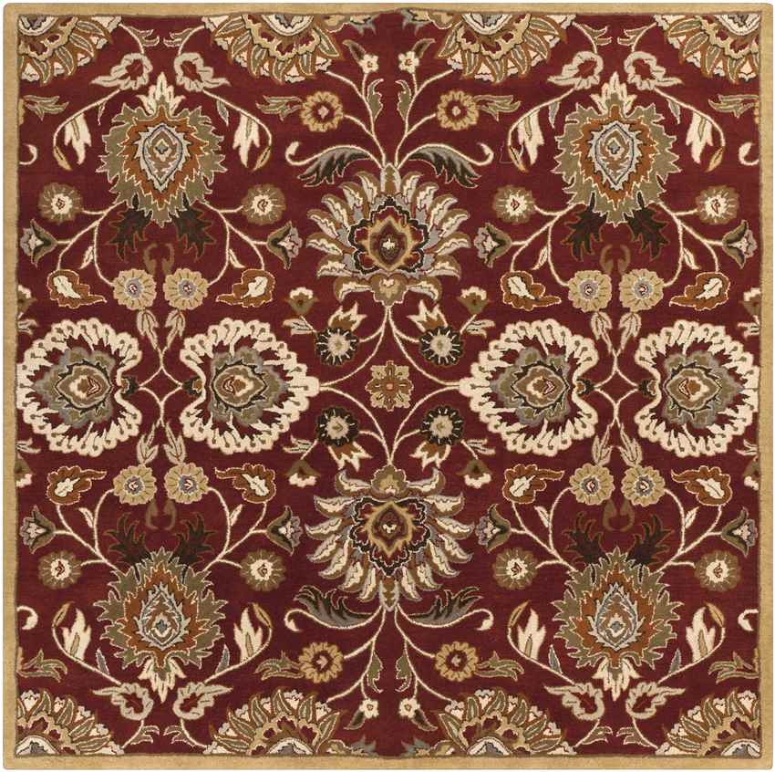 Eckville Traditional Burgundy Area Rug