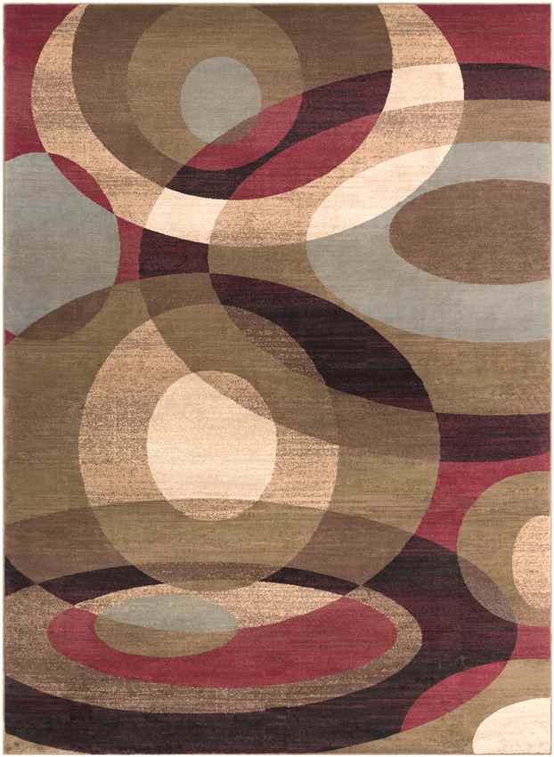 Redwater Modern Dark Red Area Rug