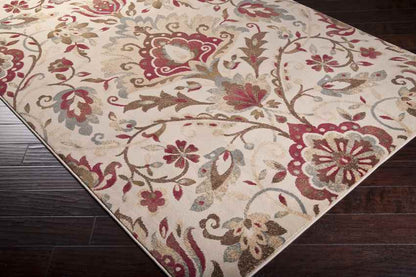Stavely Traditional Dark Red Area Rug