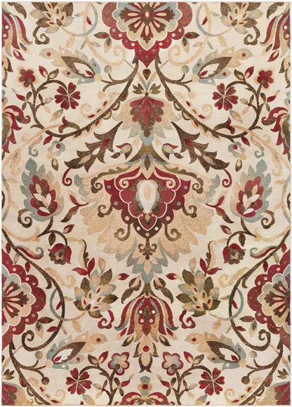 Stavely Traditional Dark Red Area Rug