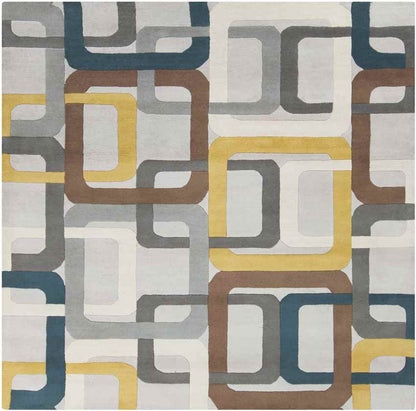 Tofield Modern Gray/Ivory/Mustard Area Rug