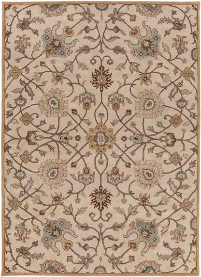 Two Hills Traditional Khaki Area Rug