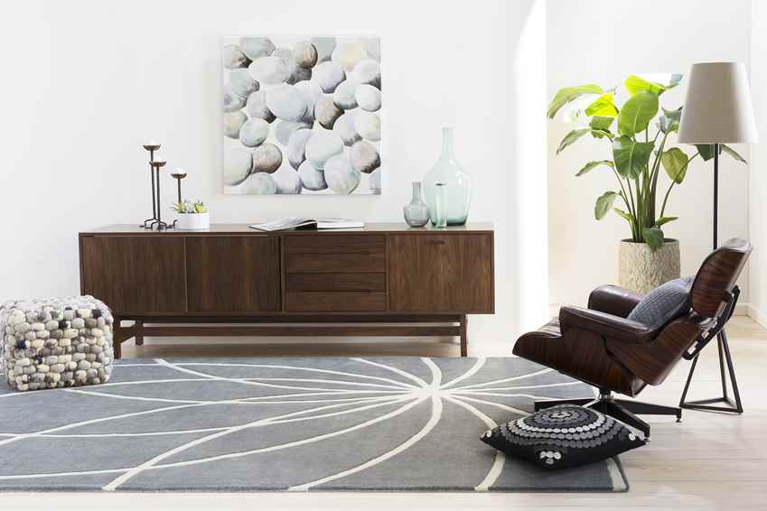 Falher Modern Gray/Cream Area Rug
