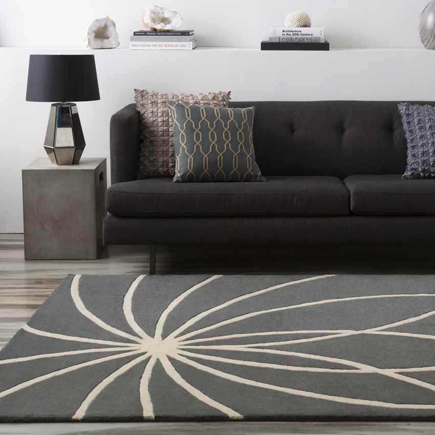 Falher Modern Gray/Cream Area Rug