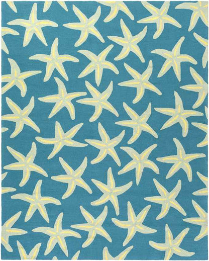 Halluin Coastal Bright Blue Area Rug