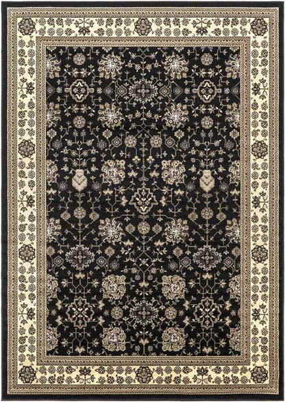 Lac Baker Traditional Black Area Rug
