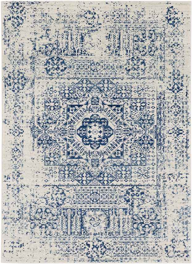Bay Bulls Traditional Dark Blue Area Rug