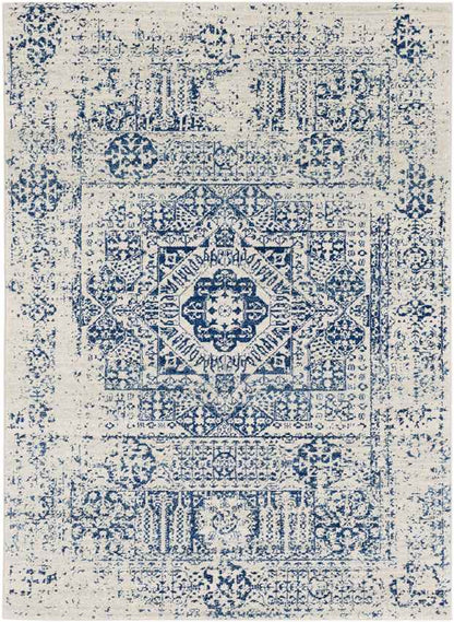 Bay Bulls Traditional Dark Blue Area Rug