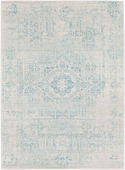 Bay Bulls Traditional Teal Area Rug