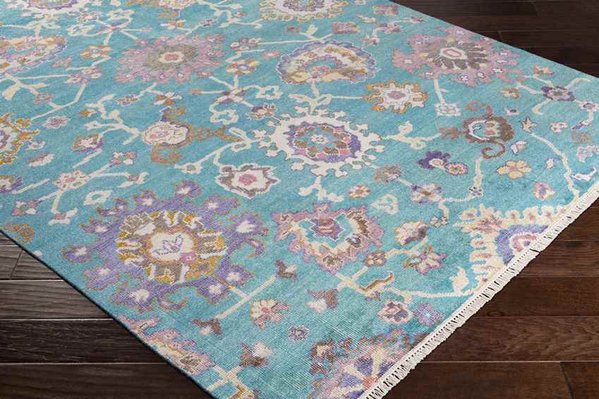 Crawley Traditional Teal Area Rug