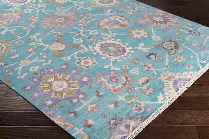 Crawley Traditional Teal Area Rug