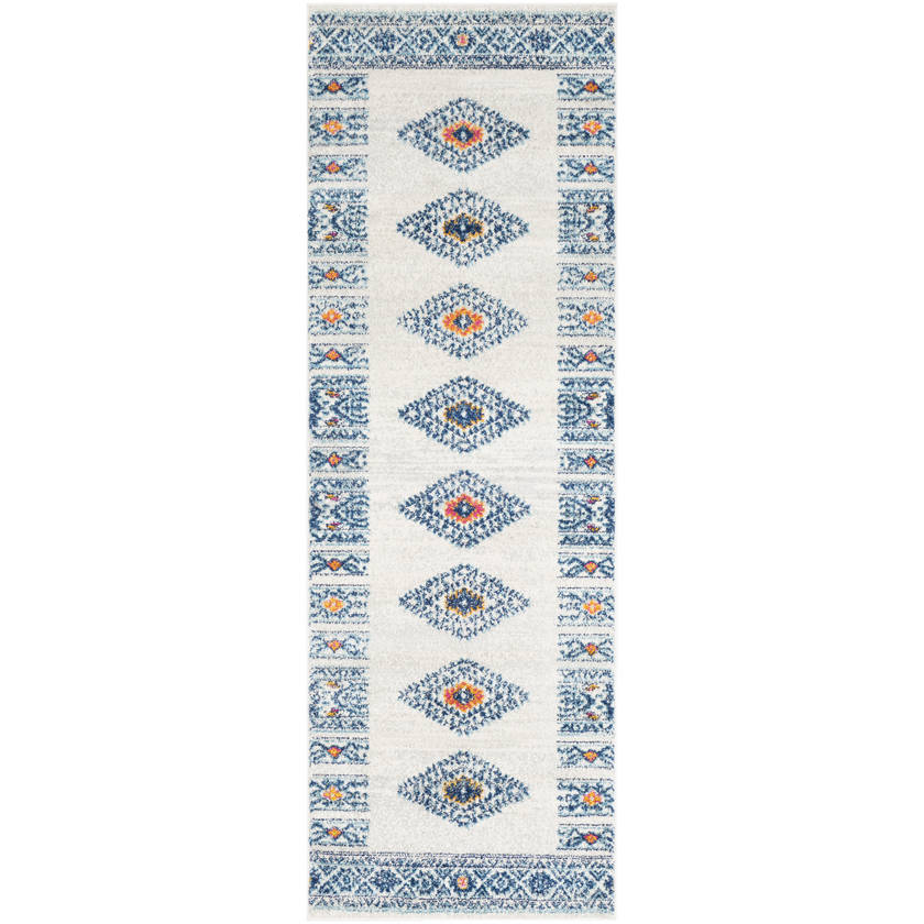 Ajax Rustic Dark Blue/Sky Blue Area Rug