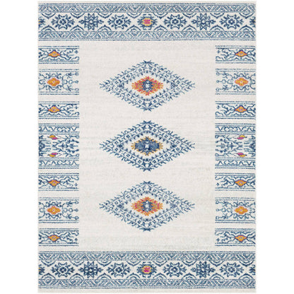 Ajax Rustic Dark Blue/Sky Blue Area Rug