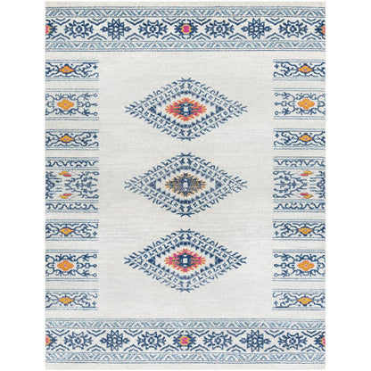 Ajax Rustic Dark Blue/Sky Blue Area Rug