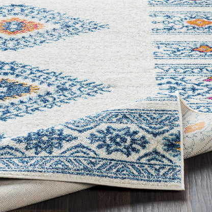 Ajax Rustic Dark Blue/Sky Blue Area Rug