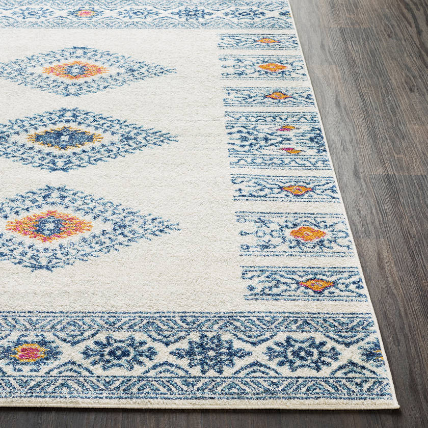 Ajax Rustic Dark Blue/Sky Blue Area Rug