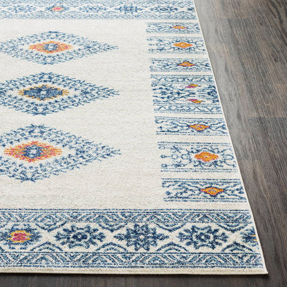 Ajax Rustic Dark Blue/Sky Blue Area Rug