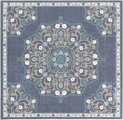Balcarres Traditional Navy Area Rug