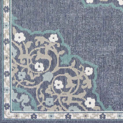 Balcarres Traditional Navy Area Rug