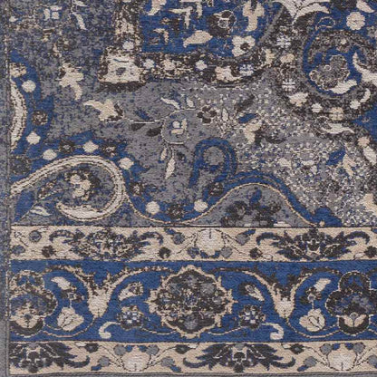 Kamsack Traditional Navy Area Rug