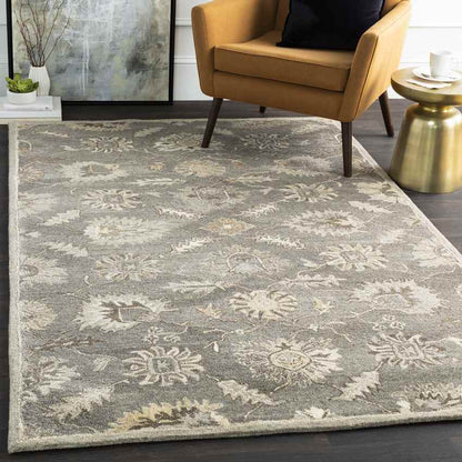 Kinistino Traditional Charcoal Area Rug