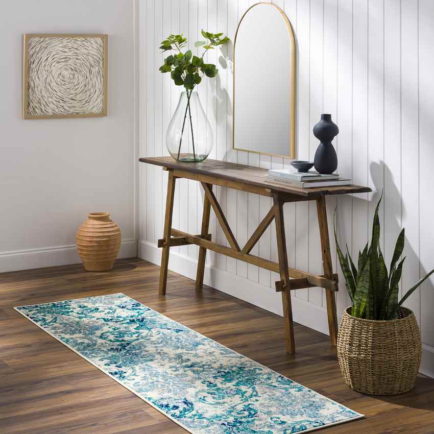 Redvers Modern Teal Area Rug