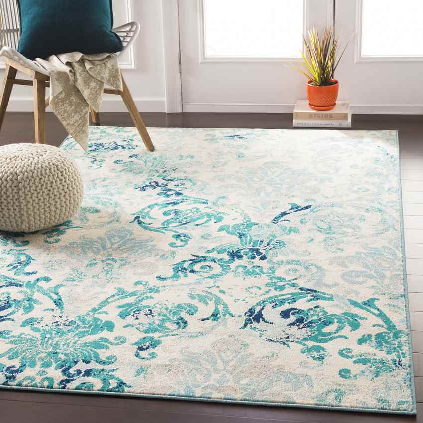 Redvers Modern Teal Area Rug