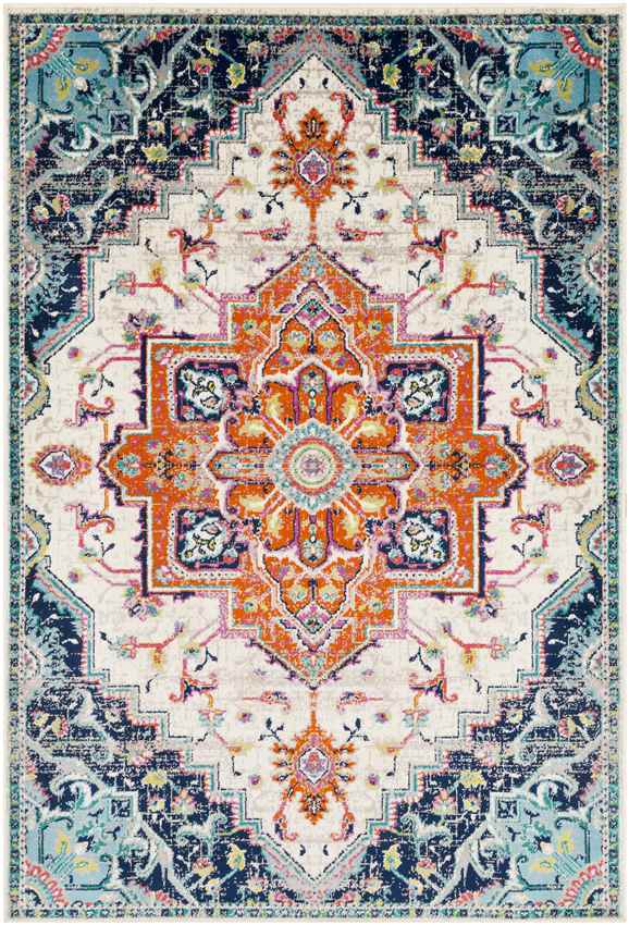 Metz Traditional Bright Orange Area Rug