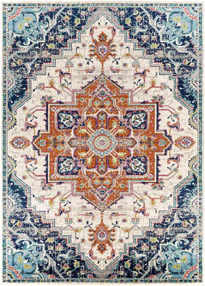 Metz Traditional Bright Orange Area Rug