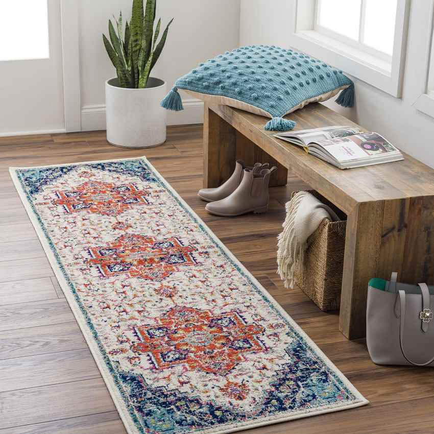 Metz Traditional Bright Orange Area Rug