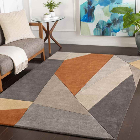 Lollum Modern Burnt Orange Area Rug