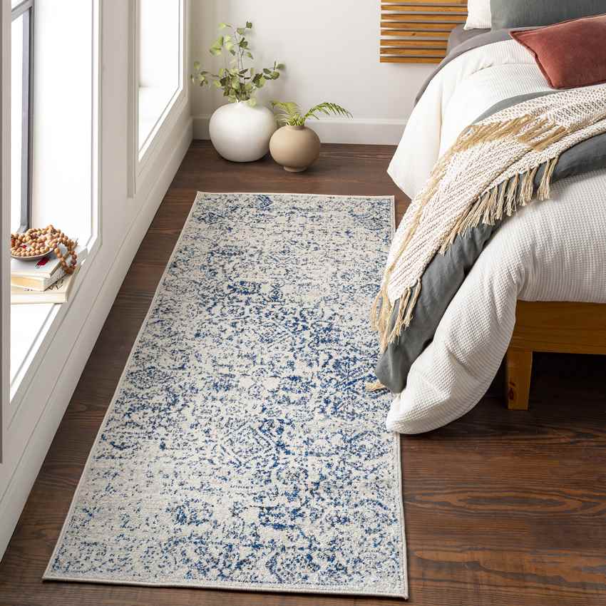 Schingen Traditional Bright Blue Area Rug