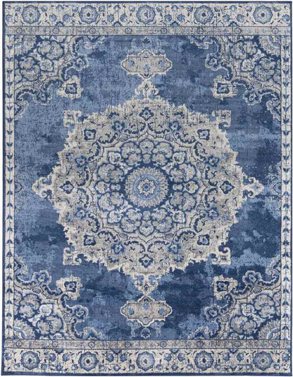 Staveren Traditional Bright Blue Area Rug