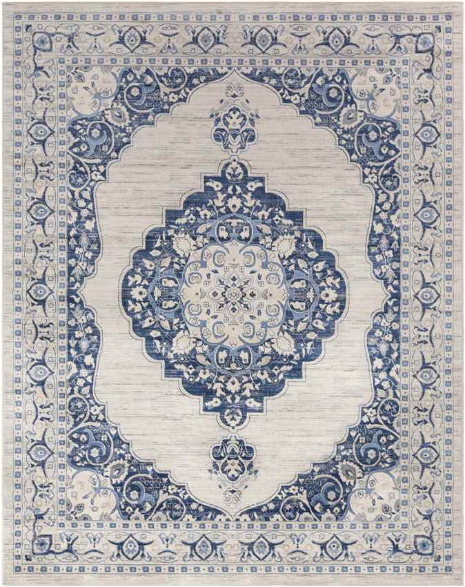 Stiem Traditional Navy Area Rug