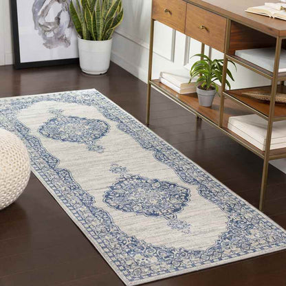 Stiem Traditional Navy Area Rug