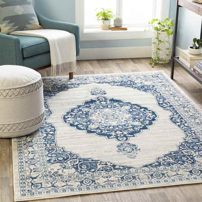 Stiem Traditional Navy Area Rug