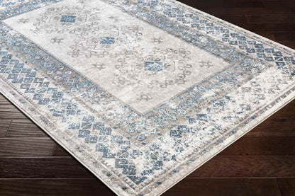 Terhorne Traditional Taupe/Blue Area Rug