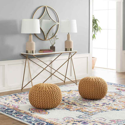 Tilburen Traditional Burnt Orange Area Rug