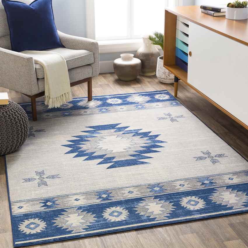 Tjeintgum Rustic Navy Area Rug