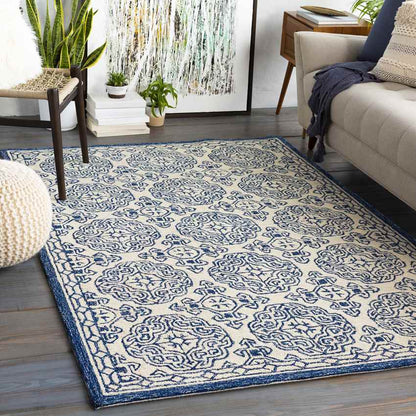 Wilaard Traditional Dark Blue Area Rug
