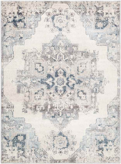 Wommels Traditional Sky Blue Area Rug