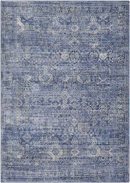 Garminge Traditional Bright Blue Area Rug