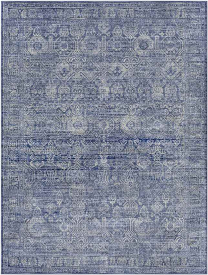 Garminge Traditional Bright Blue Area Rug