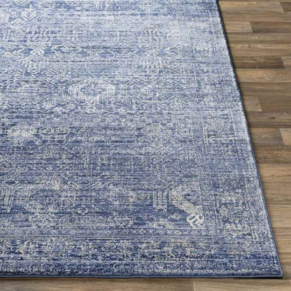 Garminge Traditional Bright Blue Area Rug