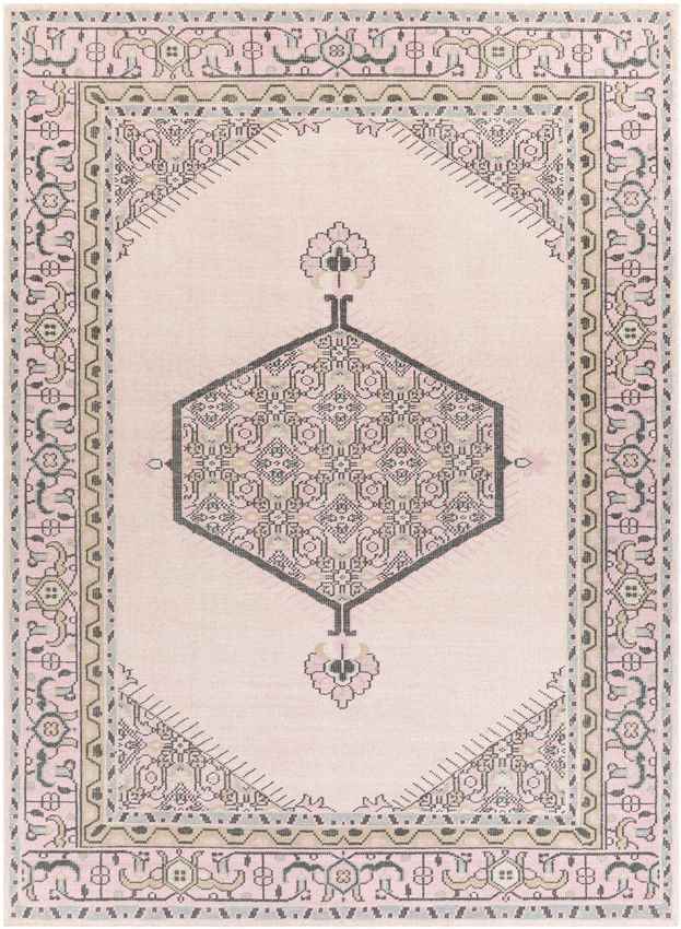 Lieving Traditional Pale Pink Area Rug