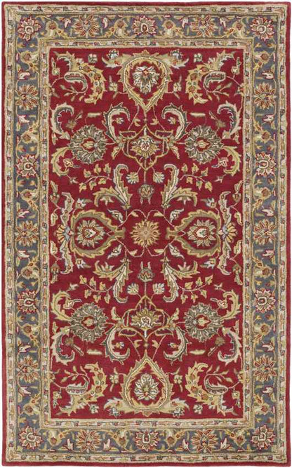 Palaiseau Traditional Bright Red Area Rug