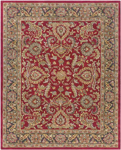 Palaiseau Traditional Bright Red Area Rug